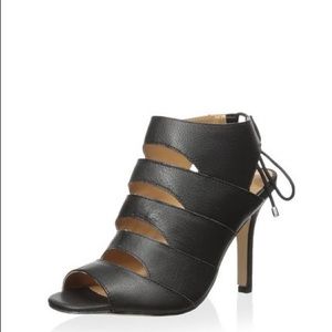 Sixth + Love Black Leather Heels